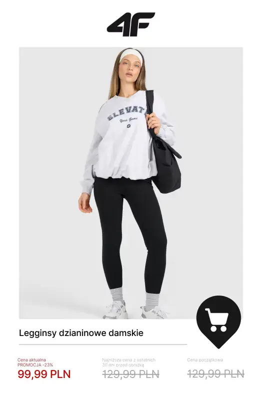 4F - gazetka promocyjna Wyprzedaż: wszystko do 100 zł dla niej od poniedziałku 08.12  - strona 3