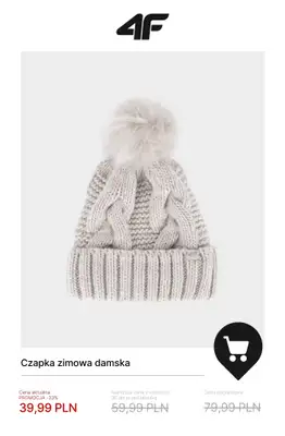 4F - gazetka promocyjna Wyprzedaż: wszystko do 100 zł dla niej od poniedziałku 08.12  - strona 4