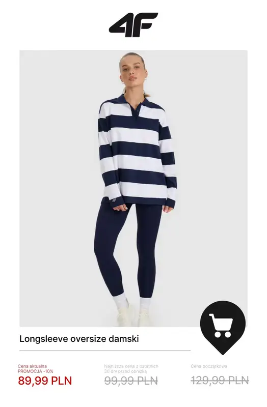 4F - gazetka promocyjna Wyprzedaż: wszystko do 100 zł dla niej od poniedziałku 08.12  - strona 8