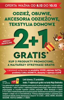 Biedronka - gazetka promocyjna Oferty 2+1 od poniedziałku 08.12 do środy 10.12