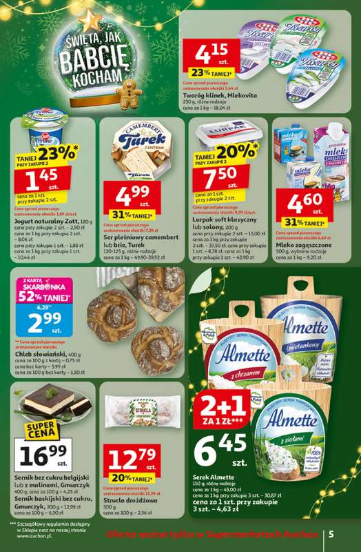 Auchan - gazetka promocyjna Święta jak babcię kocham Supermarket od czwartku 11.12 do środy 17.12 - strona 5