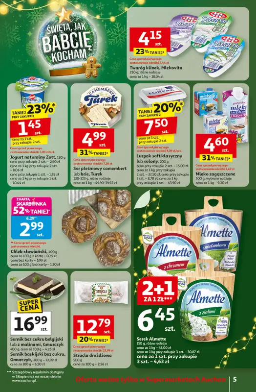 Auchan - gazetka promocyjna Święta jak babcię kocham Supermarket od czwartku 11.12 do środy 17.12 - strona 5