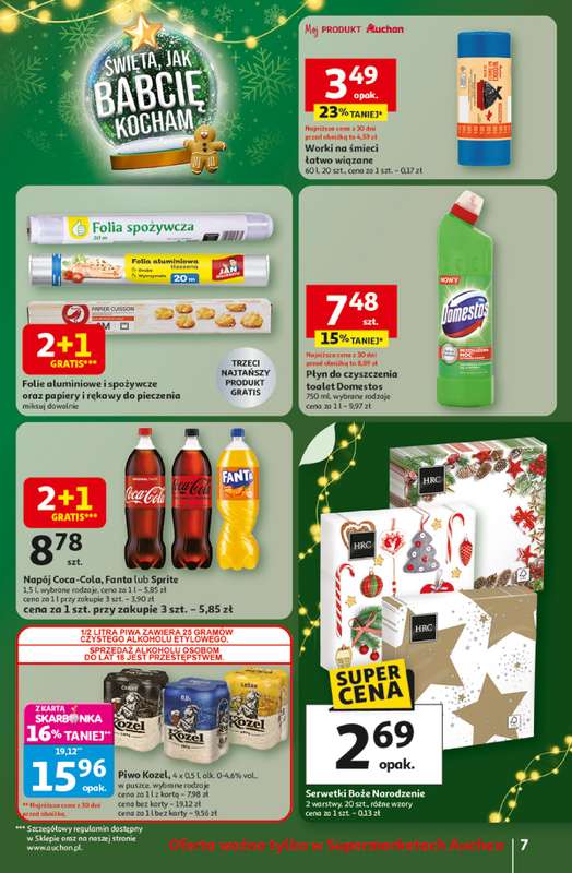 Auchan - gazetka promocyjna Święta jak babcię kocham Supermarket  do środy 17.12 - strona 7