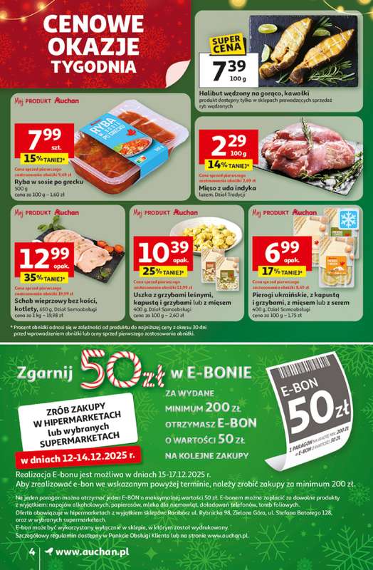Auchan - gazetka promocyjna Święta jak babcię kocham Supermarket  do środy 17.12 - strona 4