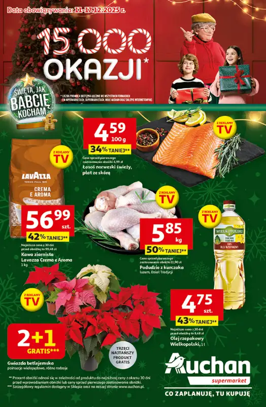 Auchan - gazetka promocyjna Święta jak babcię kocham Supermarket od czwartku 11.12 do środy 17.12