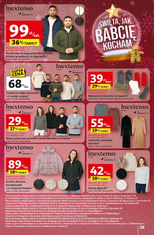 Auchan - gazetka promocyjna Gazetka Święta jak babcię kocham Hipermarket Auchan od czwartku 11.12 do środy 17.12 - strona 39