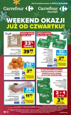 Carrefour - gazetka promocyjna Gazetka Weekend promek już od czwartku od czwartku 11.12 do niedzieli 14.12