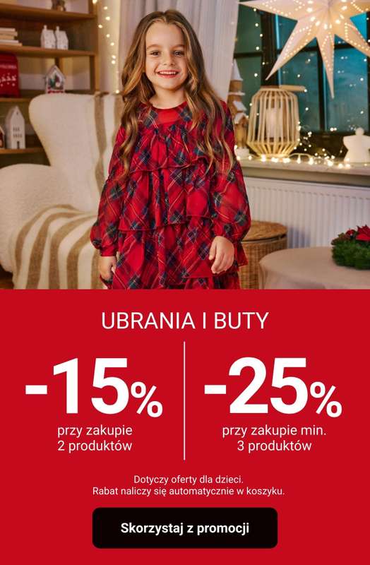 Smyk - gazetka promocyjna Ubrania i buty: -15% przy zakupie 2 szt. | -25% przy zakupie 3 szt. od wtorku 09.12 do czwartku 11.12