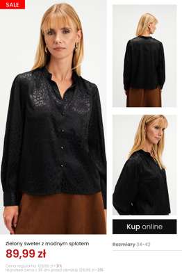 Zielony sweter z modnym splotem