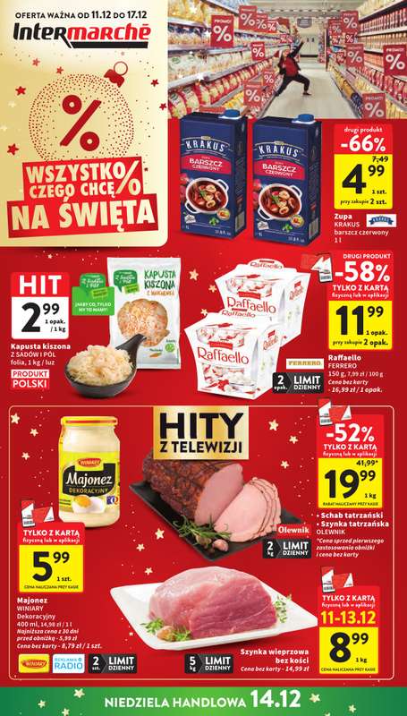 Intermarche - gazetka promocyjna Gazetka od czwartku 11.12 do środy 17.12