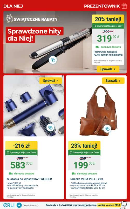 ERLI - gazetka promocyjna PREZENTOWNIK – TOP OKAZJE, które zachwycą! od środy 10.12 do niedzieli 14.12 - strona 4