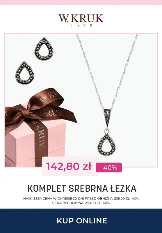 Prezenty - gazetka promocyjna W.Kruk | Do -50% na komplety biżuterii od wtorku 09.12  - strona 3