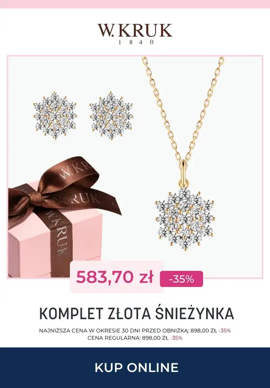 Prezenty - gazetka promocyjna W.Kruk | Do -50% na komplety biżuterii od wtorku 09.12  - strona 7