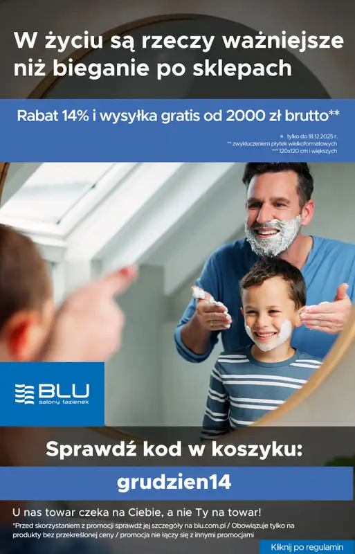 Blu Salony Łazienek - gazetka promocyjna Kod rabatowy od czwartku 11.12 do czwartku 18.12