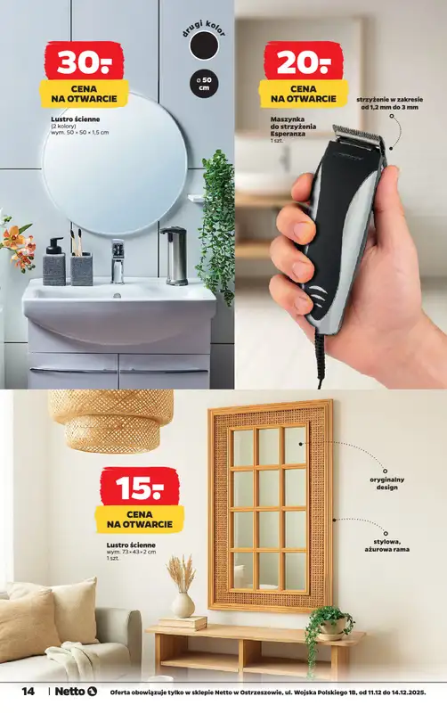 Netto - gazetka promocyjna Ostrzeszów - Wielkie otwarcie już w czwartek 11.12 od czwartku 11.12 do niedzieli 14.12 - strona 14
