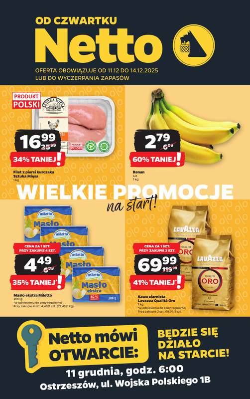 Netto - gazetka promocyjna Ostrzeszów - Wielkie otwarcie już w czwartek 11.12 od czwartku 11.12 do niedzieli 14.12