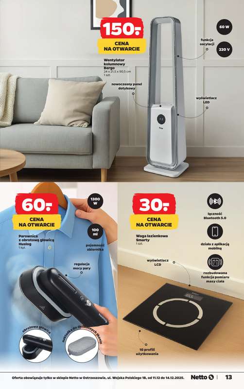 Netto - gazetka promocyjna Ostrzeszów - Wielkie otwarcie już w czwartek 11.12 od czwartku 11.12 do niedzieli 14.12 - strona 13