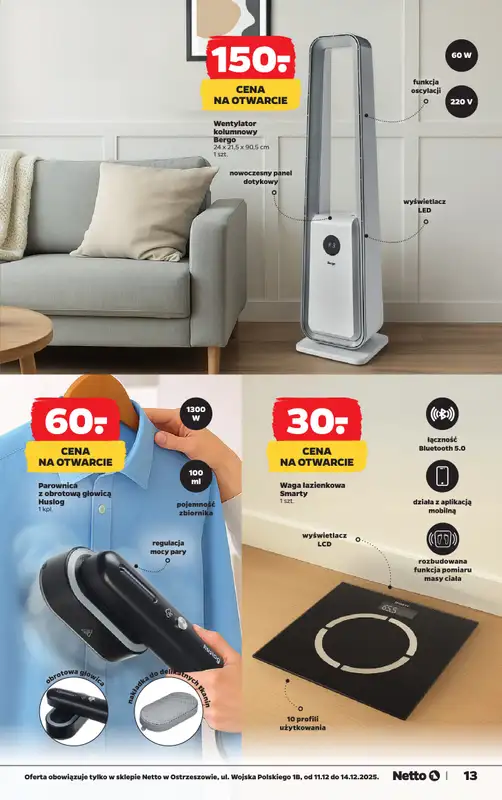 Netto - gazetka promocyjna Ostrzeszów - Wielkie otwarcie już w czwartek 11.12 od czwartku 11.12 do niedzieli 14.12 - strona 13