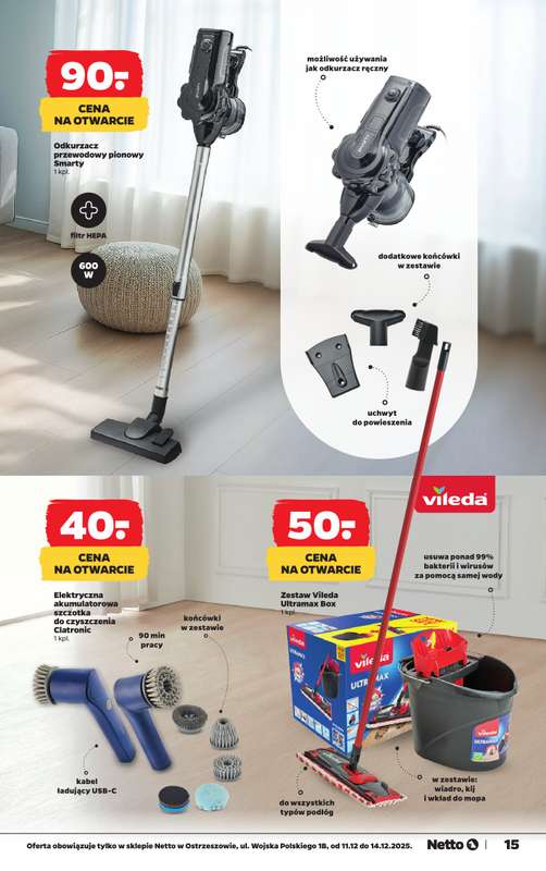 Netto - gazetka promocyjna Ostrzeszów - Wielkie otwarcie już w czwartek 11.12 od czwartku 11.12 do niedzieli 14.12 - strona 15
