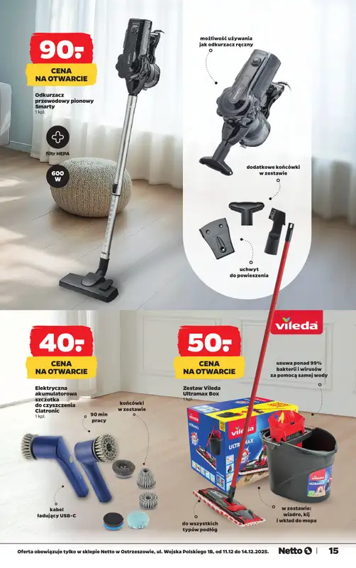 Netto - gazetka promocyjna Ostrzeszów - Wielkie otwarcie już w czwartek 11.12 od czwartku 11.12 do niedzieli 14.12 - strona 15