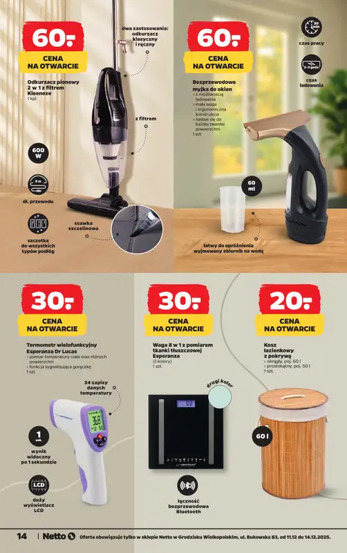 Netto - gazetka promocyjna Grodzisk Wielkopolski - Wielkie otwarcie już w czwartek 11.12 od czwartku 11.12 do niedzieli 14.12 - strona 14