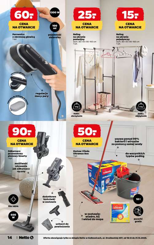 Netto - gazetka promocyjna Golkowice - Wielkie otwarcie już w czwartek 18.12 od czwartku 18.12 do niedzieli 21.12 - strona 14