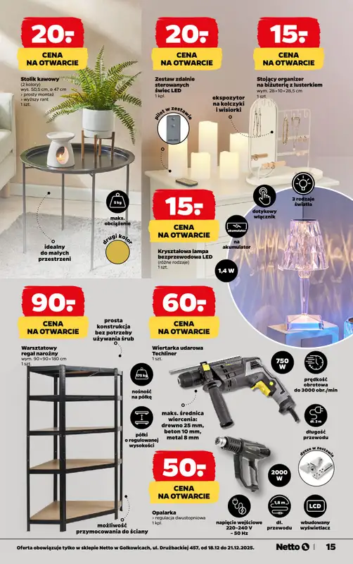 Netto - gazetka promocyjna Golkowice - Wielkie otwarcie już w czwartek 18.12 od czwartku 18.12 do niedzieli 21.12 - strona 15