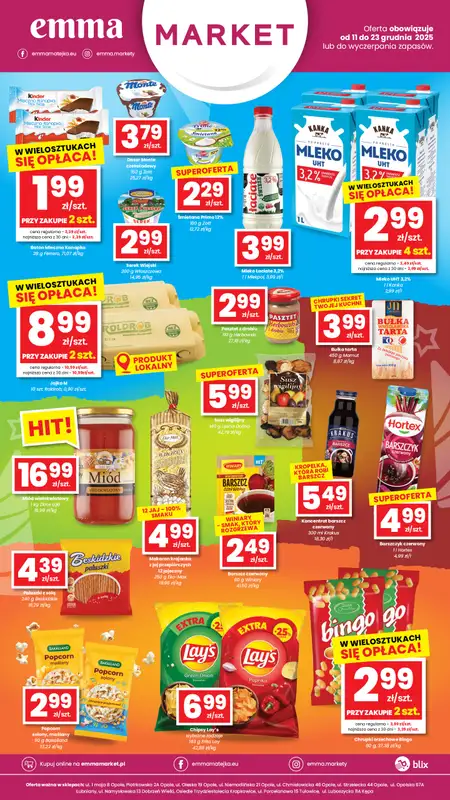 emma MARKET - gazetka promocyjna Plakaty promocyjne od czwartku 11.12 do wtorku 23.12