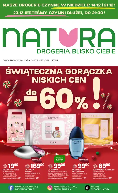 Drogerie Natura - gazetka promocyjna Gazetka od środy 10.12 do niedzieli 28.12
