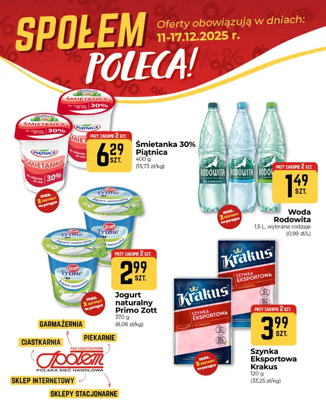 Społem Częstochowa - gazetka promocyjna Plakaty promocyjne od czwartku 11.12 do środy 17.12 - strona 3
