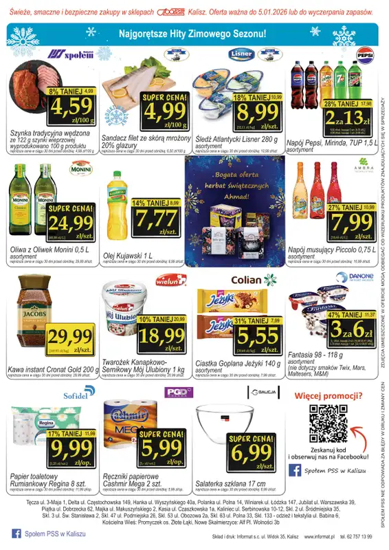 Społem - Blisko i Korzystnie - gazetka promocyjna Gazetka PSS Kalisz od środy 10.12 do poniedziałku 05.01 - strona 12