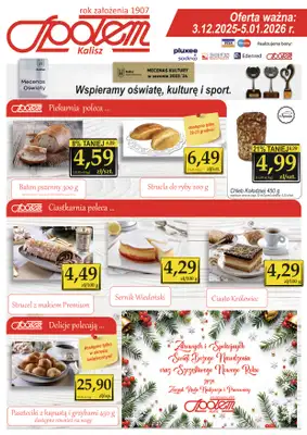 Społem - Blisko i Korzystnie - gazetka promocyjna Gazetka PSS Kalisz od środy 10.12 do poniedziałku 05.01