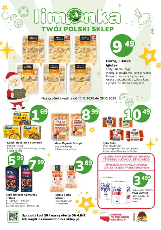 Limonka - gazetka promocyjna Gazetka od poniedziałku 15.12 do niedzieli 28.12