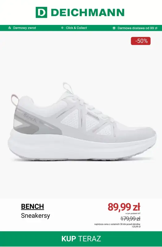 Deichmann - gazetka promocyjna Do -50% na sneakersy damskie od środy 10.12 do czwartku 18.12 - strona 10