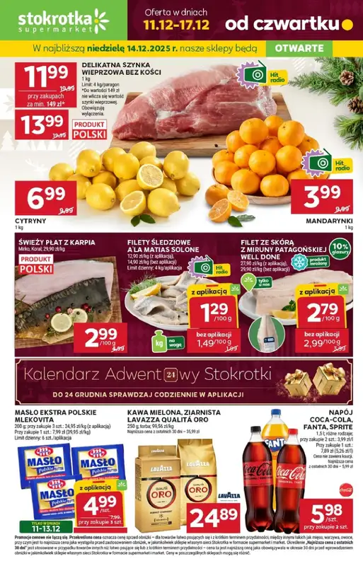Stokrotka - gazetka promocyjna Gazetka Supermarket od czwartku 11.12 do środy 17.12