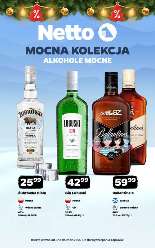 Netto - gazetka promocyjna Mocna Kolekcja - Alkohole mocne od środy 10.12 do niedzieli 21.12