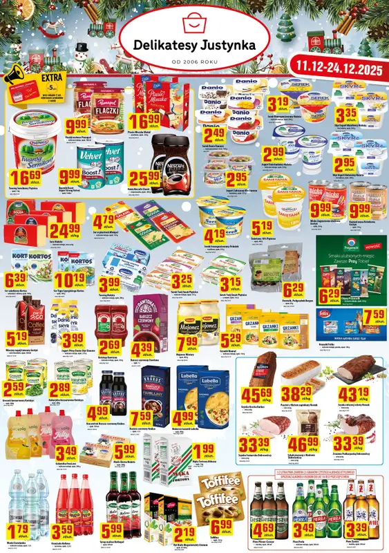 Delikatesy Justynka - gazetka promocyjna Gazetka od czwartku 11.12 do środy 24.12
