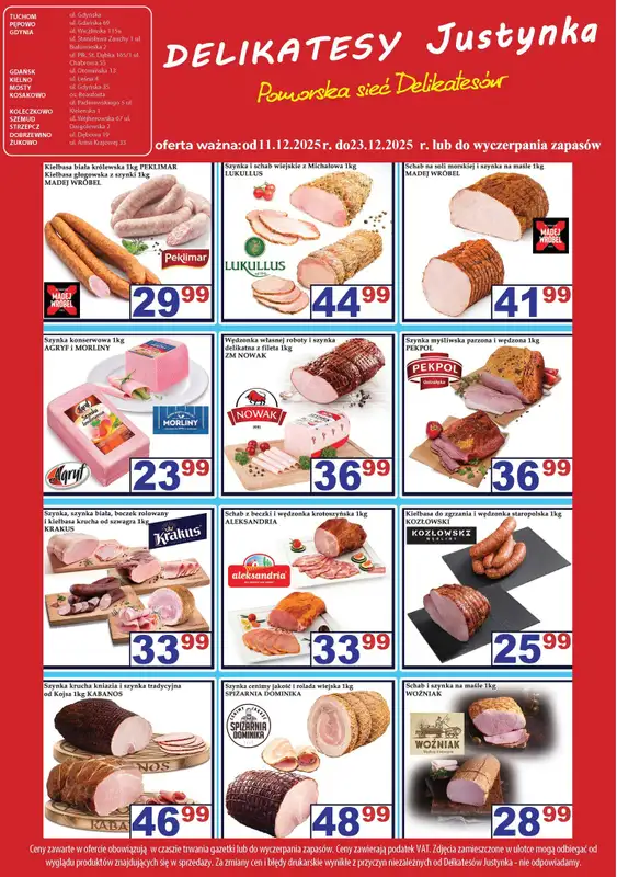 Delikatesy Justynka - gazetka promocyjna Gazetka od czwartku 11.12 do środy 24.12 - strona 2