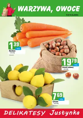 Delikatesy Justynka - gazetka promocyjna Plakaty promocyjne od czwartku 11.12 do niedzieli 14.12