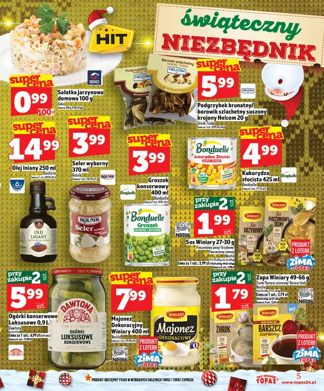 TOPAZ - gazetka promocyjna SuperCeny na Święta od czwartku od czwartku 18.12 do wtorku 23.12 - strona 5