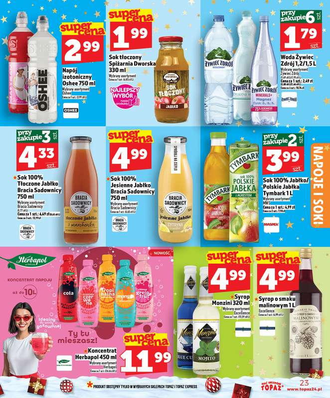 TOPAZ - gazetka promocyjna SuperCeny na Święta od czwartku od czwartku 18.12 do wtorku 23.12 - strona 23