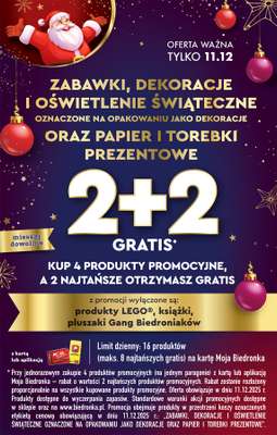 Biedronka - gazetka promocyjna Oferty 2+2 gratis od czwartku 11.12 do czwartku 11.12