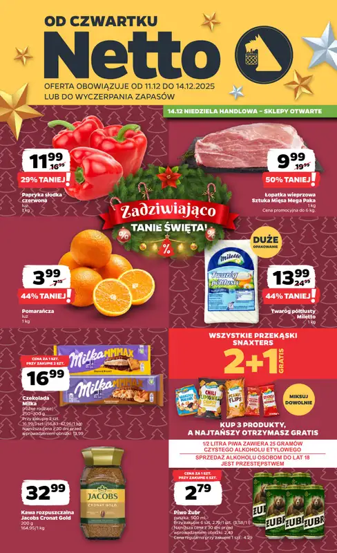 Netto - gazetka promocyjna Gazetka Spożywcza od czwartku 11.12 do niedzieli 14.12