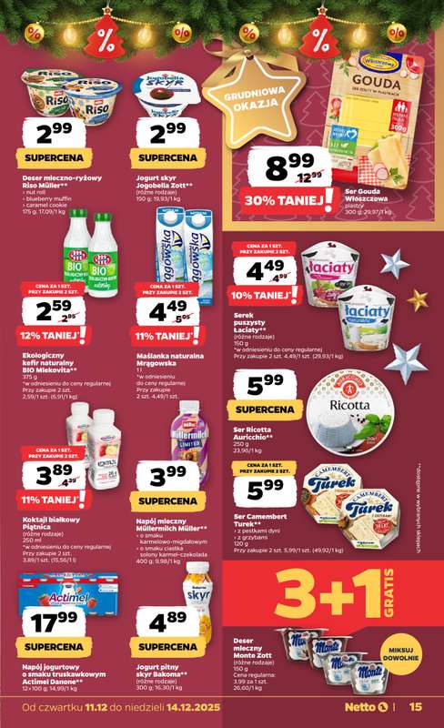 Netto - gazetka promocyjna Gazetka Spożywcza od czwartku 11.12 do niedzieli 14.12 - strona 15