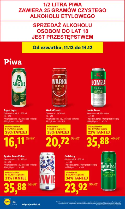 Lidl - gazetka promocyjna Oferta od czwartku od czwartku 11.12 do niedzieli 14.12 - strona 64