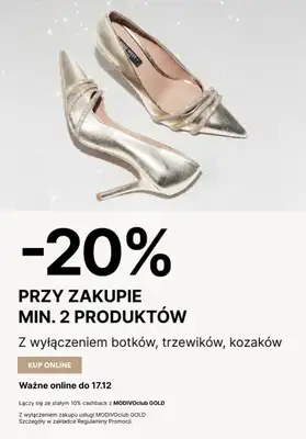 CCC - gazetka promocyjna -20% przy zakupie min. 2 produktów od czwartku 11.12 do środy 17.12