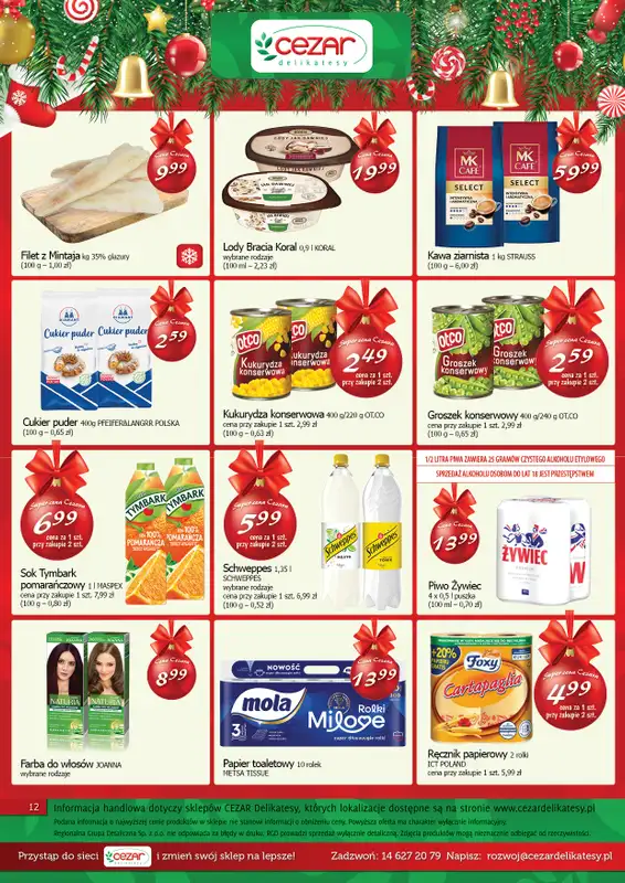 CEZAR Delikatesy - gazetka promocyjna Gazetka od czwartku 11.12 do wtorku 23.12 - strona 12
