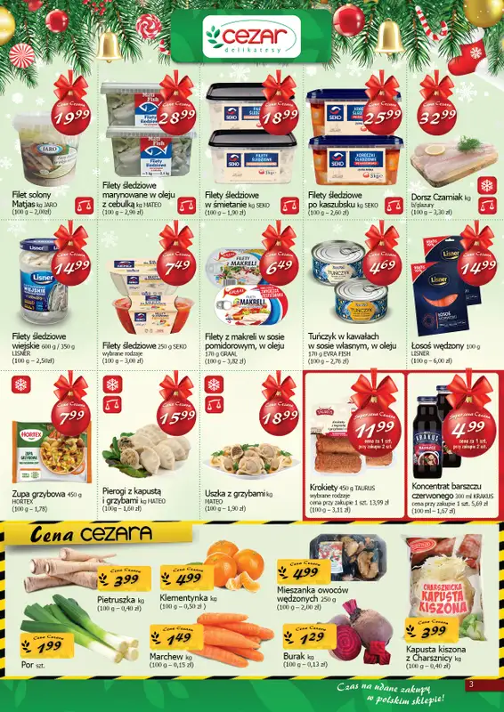 CEZAR Delikatesy - gazetka promocyjna Gazetka od czwartku 11.12 do wtorku 23.12 - strona 3