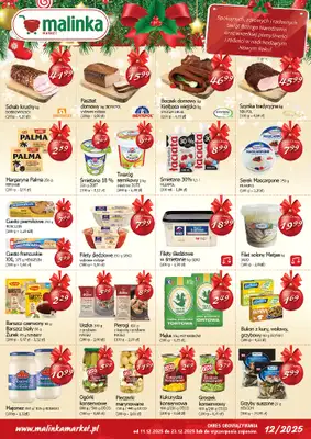 MALINKA - gazetka promocyjna Gazetka od czwartku 11.12 do wtorku 23.12