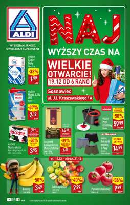 Aldi - gazetka promocyjna SOSNOWIEC: WIELKIE OTWARCIE już w piątek: 19.12! od piątku 19.12 do niedzieli 21.12